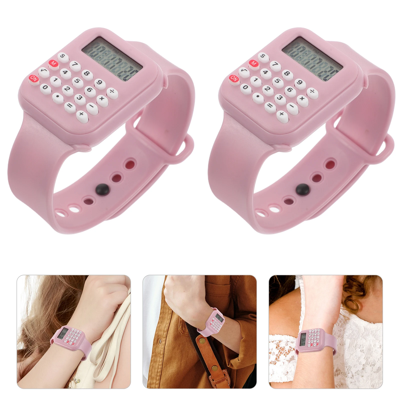 

2pcs Calculator Watch Kids Sports Mini Portable Electronic Child Counting Arithmetic School Supply Toddler Function