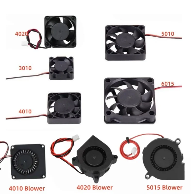 

1pcs Cooling fan 3010 4010 5010mm With 2Pin Dupont Wire Cooler Wire DC 5V 12V 24V Blower Multiple options 3D Printer Cooling Fan