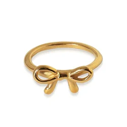 Stainless Steel Bowknot Rings Bandana-shaped Cashew Flower Rings For Engagement Waterproof Jewelry for Drop Shipping