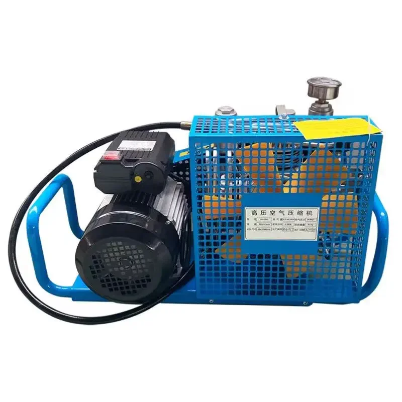 Portable high pressure 300 bar air compressor for diving and breathing air