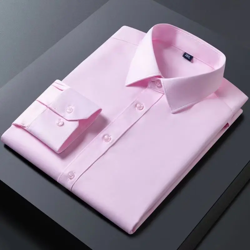 Men's shirt thin solid color long-sleeved business professional workwear stretch shirt