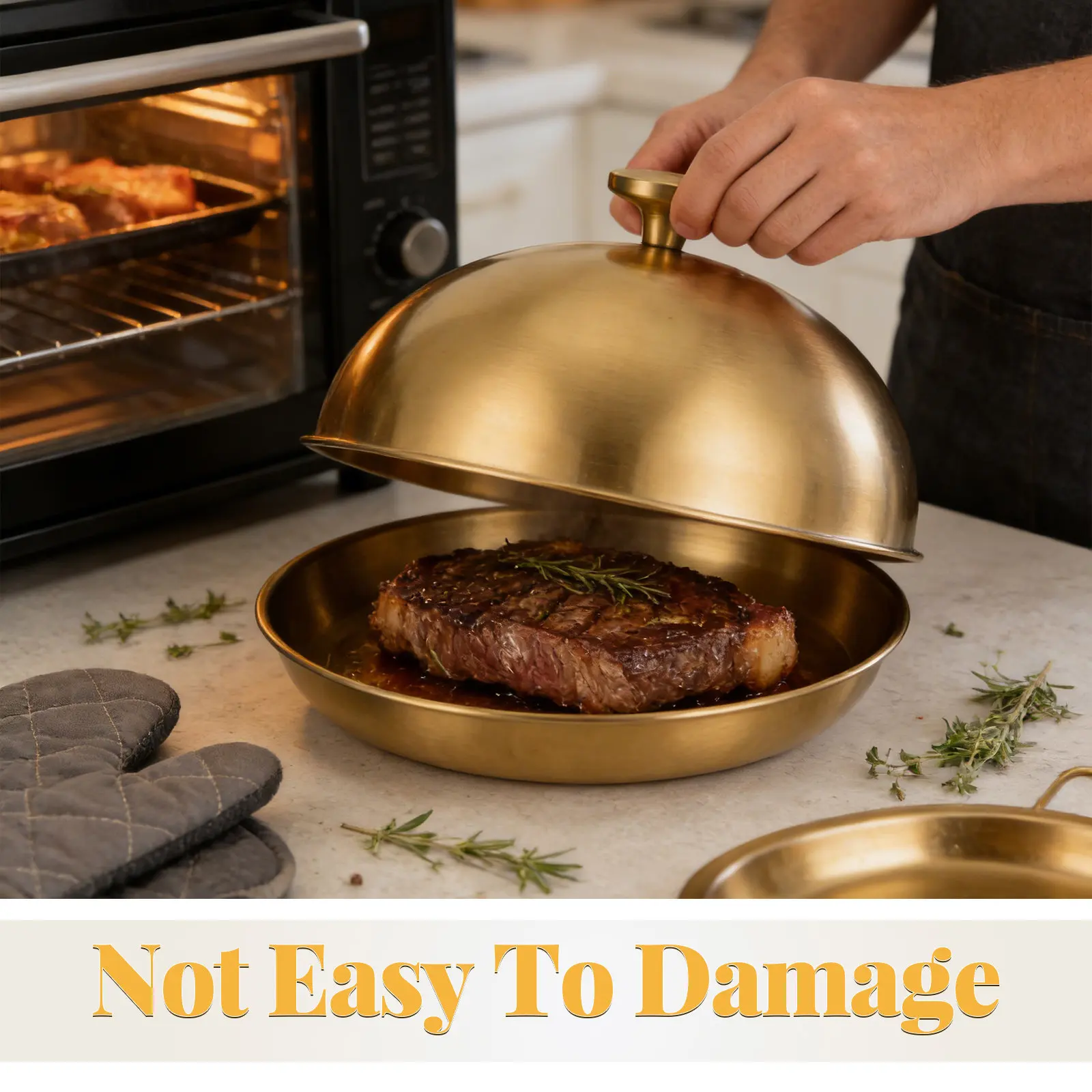 Stainless Steel Dome Basting Cover Round Lid 24Cm Melting Dome for Griddle Burger Steak Bbq Flat Top Cooking Universal Pot Lids - view 5