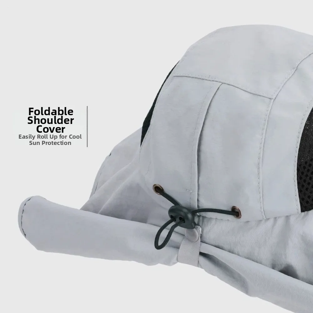 

Breathable Solar Fan Cap Lightweight Adjustable Wide-Brimmed Hat Shawl Attached Cooling for 3.7V 300mAh