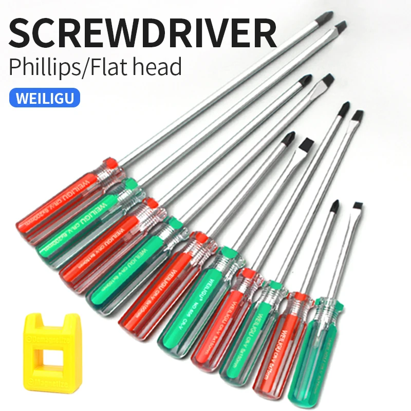 Cristal Magnético Handle Screwdriver Grupo Cabeça Cruzada Cabeça Reta Alta Dureza Grau Industrial Presente Pcs