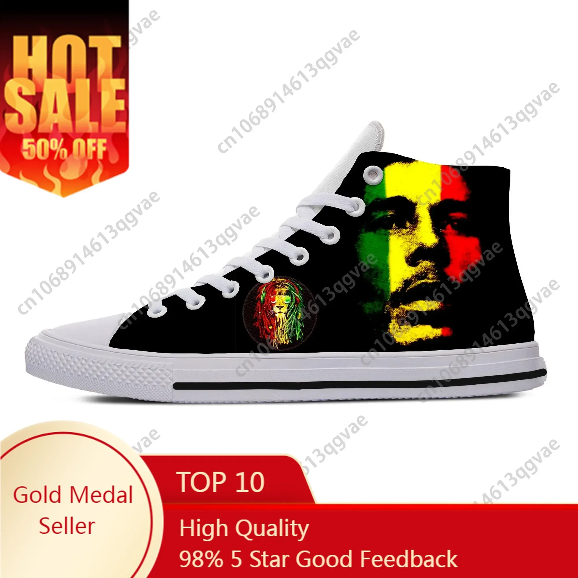 

Hot Singer Bob Marley Music High Top Sneakers Mens Womens Teenager Canvas Lightweight Sneaker Casual Couple Custom Made Shoes