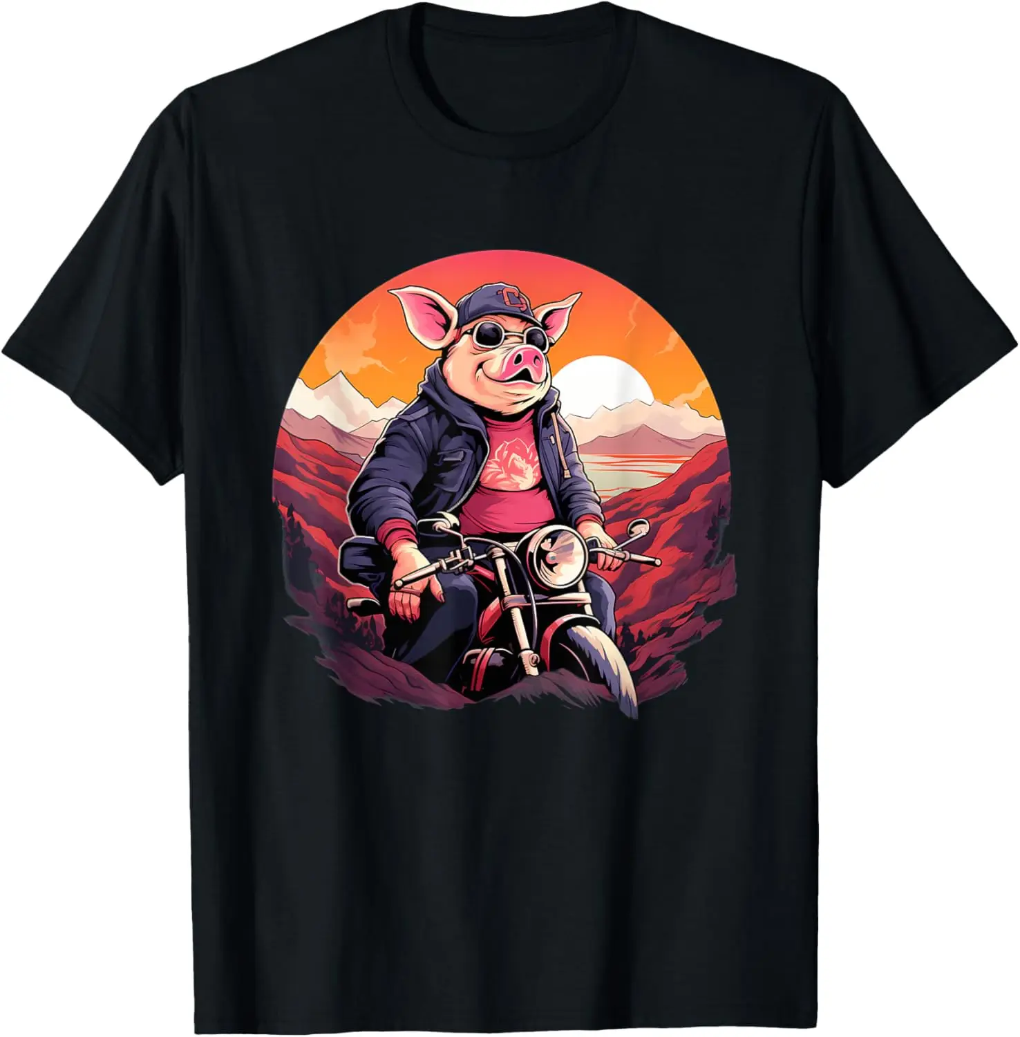 

Новейшая футболка — мотоциклетная футболка Biker Pig Riding