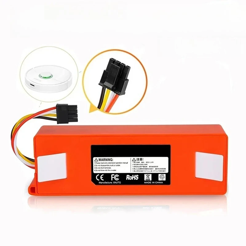 แบตเตอรี่สำรองสำหรับหุ่นยนต์ดูดฝุ่น Xiaomi Roborock 14.4V 5200mAh สำหรับเครื่องดูดฝุ่น Mijia รุ่นแรก