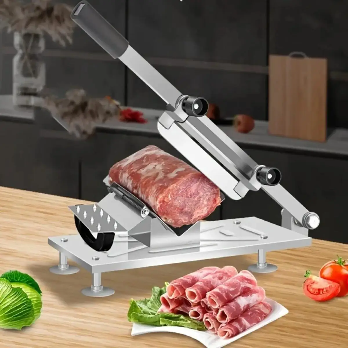 

Frozen Meat Slicer Portable Manual Bone Cutting Knife Stainless Steel Household Vegetable Food Slicer for Slice