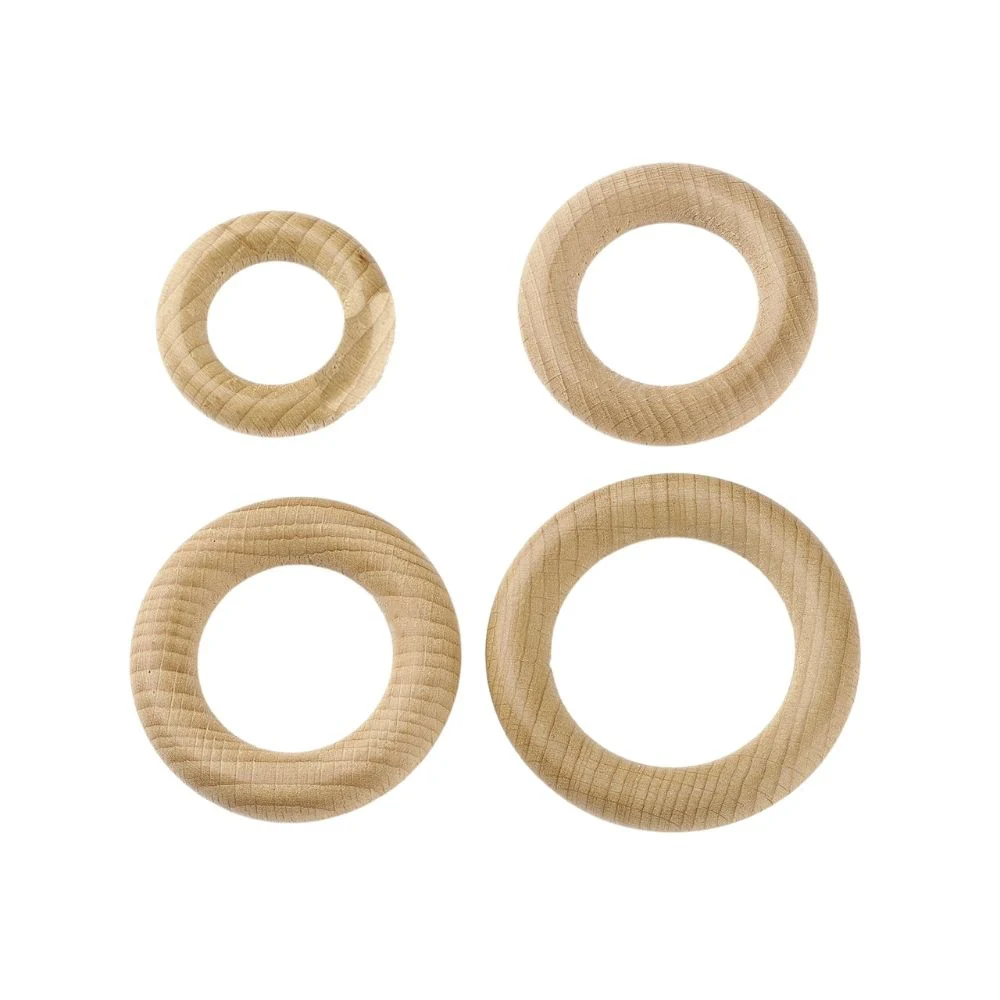 40-60mm Natural Beechwood Rings Unfinished Wooden Linking Rings Circle Hoop for Macrame Craft Jewelry Making DIY Xmas Decor 20Pc