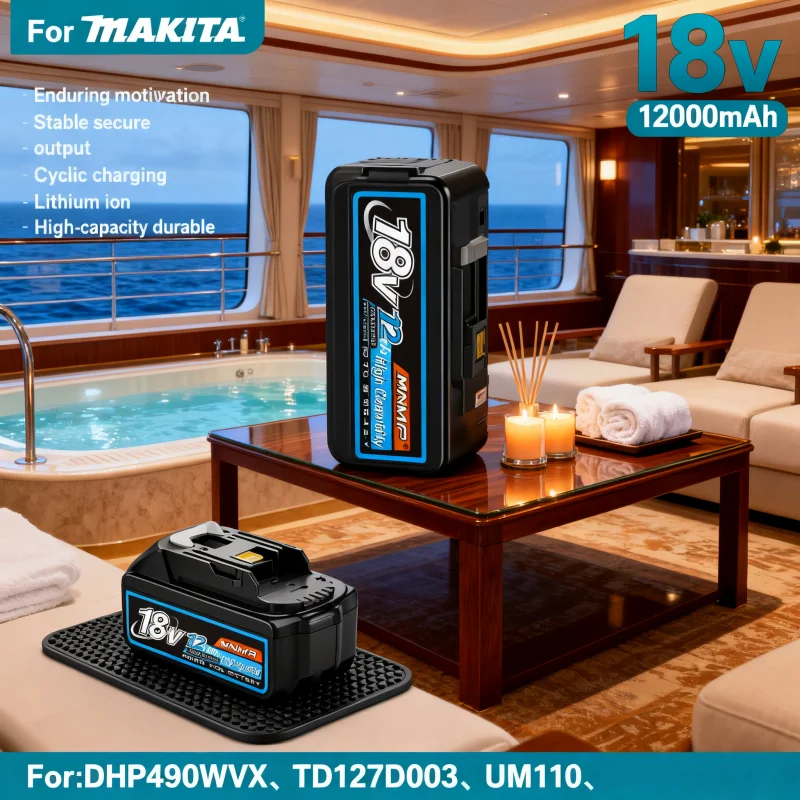 

12.0Ah 18V ✅ Genuin Cycling charging Lithium-Ion for MAKITA Electric tool for DHP490WVX、TD127D003、UM110、UM110D002 & More