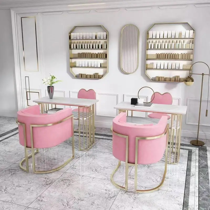 custom.Luxury Modern Design Nail Salon Reception Chair Beauty Furniture Sale Dining Hotel and Manicure Studio Use