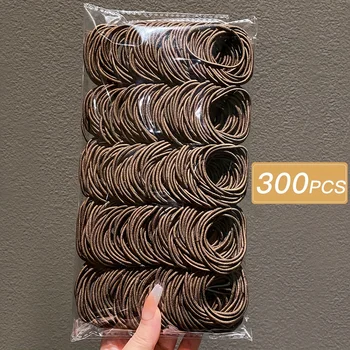 300Pcs Coffee-Colored Women's Model, Fashionable and Simple, High-Elastic Hair Band,…