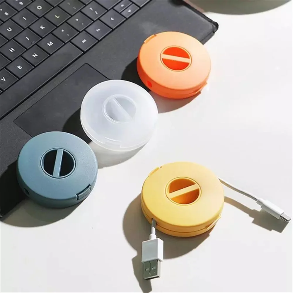 Round Management USB Charging Data Line Cable Clips Cable Winder Organizer Cord Holder