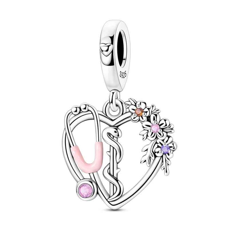 Neu eingetroffen: 925er Sterlingsilber-Charms, Perlen, Teufelsauge, Kleeblatt, Tanzschuhe-Anhänger, passend für Original-Armbänder, Damenschmuck, Geschenk, DIY