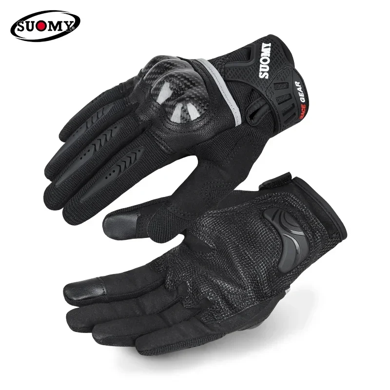 

SUOMY Men Women Summer Breathable Bike Cycling Moto Gloves Carbon Fiber Shell Anti-drop High-quality Motorcycle Gloves