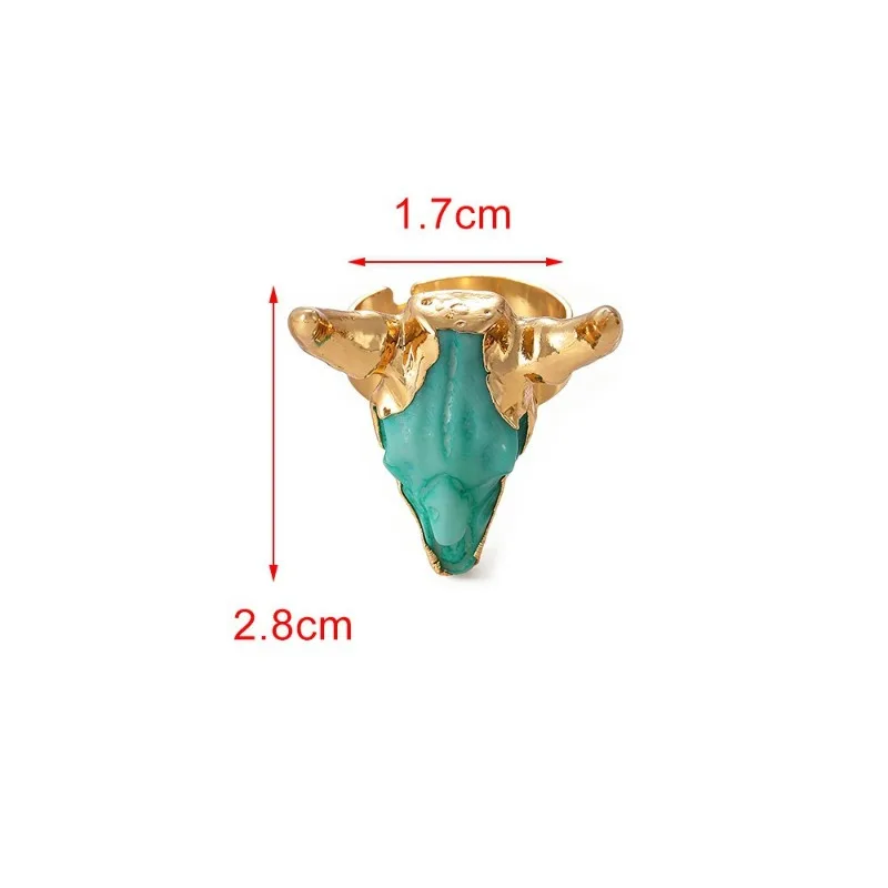 Wholesale 10pcs/lot Cowboy Western Style Alloy Resin Bull Head  Adjustable Rings Jewelry Making Gift for Women