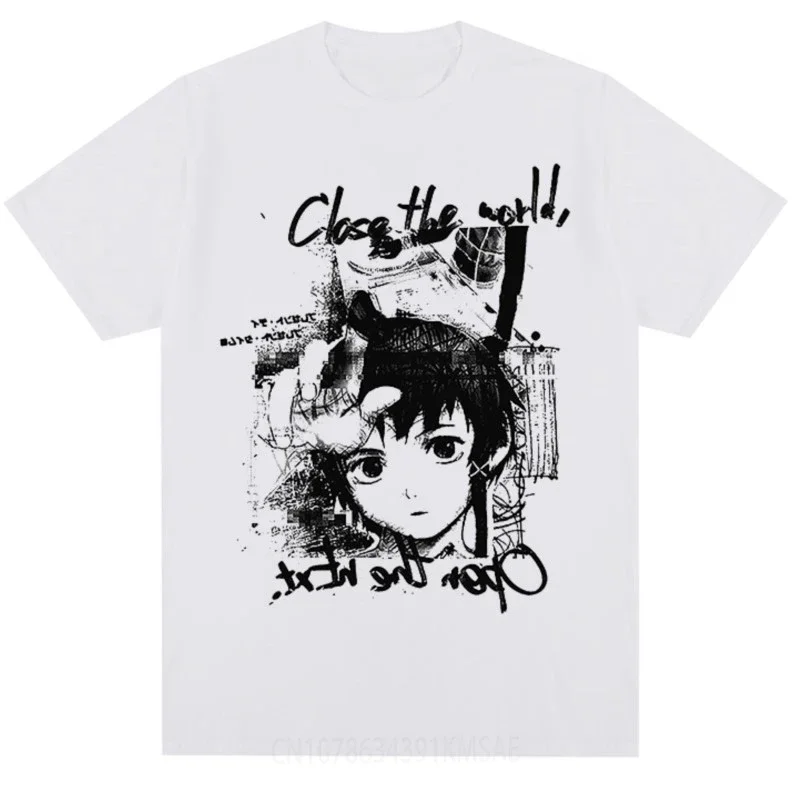 Serial Experiments Lain close the world Aesthetic Manga Anime Iwakura t-shirt Cotton Men T shirt New TEE TSHIRT Womens tops