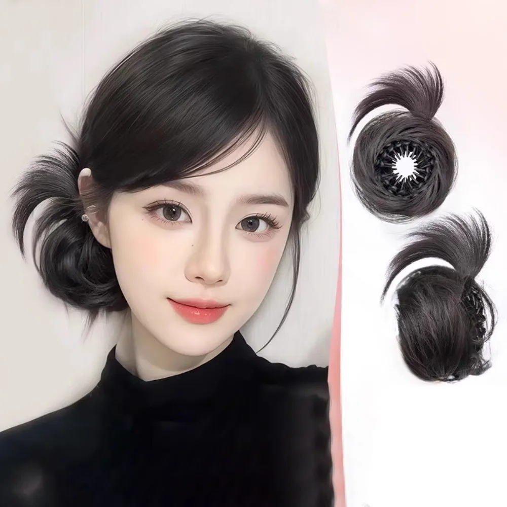 Lazy Ball Head Synthetic Wig Women Natural Fluffy Cured Hair Wigs Ring Free Contraction Playful Hairwear