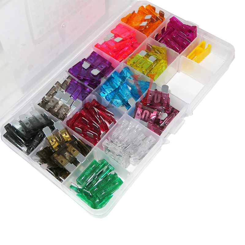 130PCS/Set  Standard Blade Car Fuse Assortment,1A 2A 3A 4A 5A 7.5A 10A 15A 20A 25A 30A 35A 40A  Car Fuse Set Diy Electronic Pack