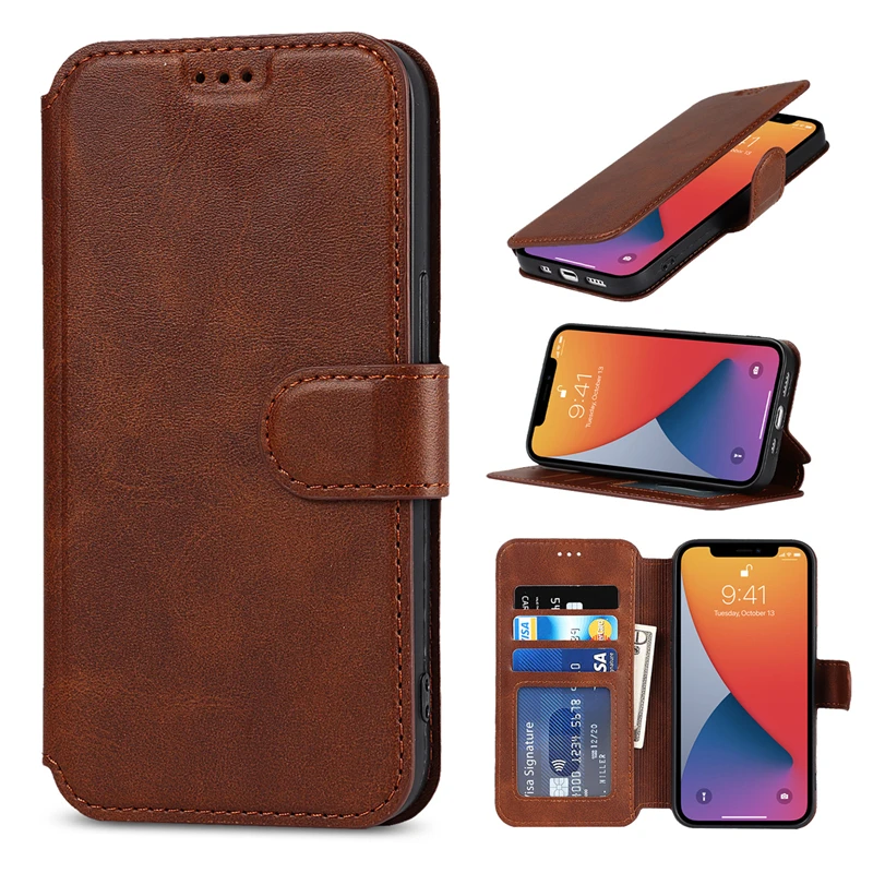 

Чехол-книжка-книжка для iPhone 17 Pro Max 13 12 11 14 15 16 Pro Max 16 Plus, кожаный чехол-держатель для карт, слоты-подставка