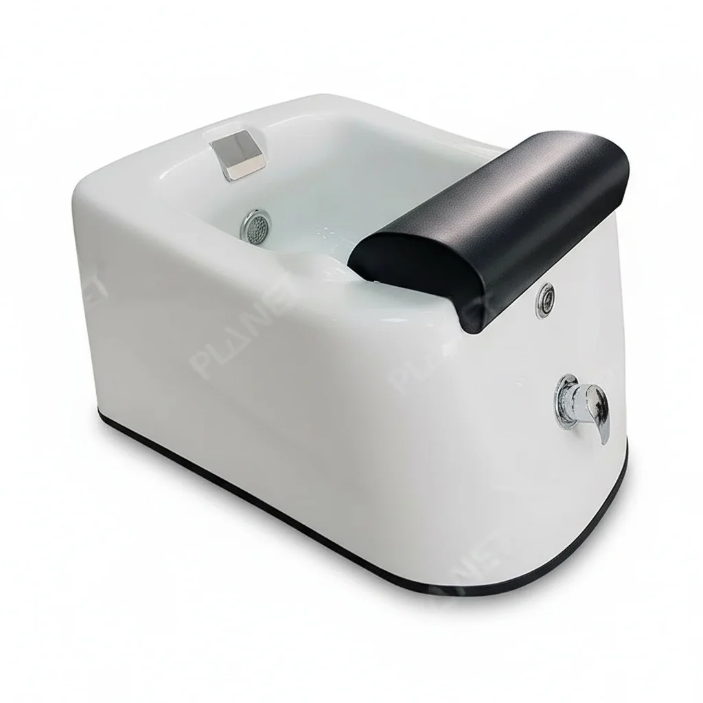 

Commercial Foot Bath, Acrylic Fiberglass Pedicure Spa Bowl with Whirlpool Massage and Light, Freestanding Sink for Beauty Salon