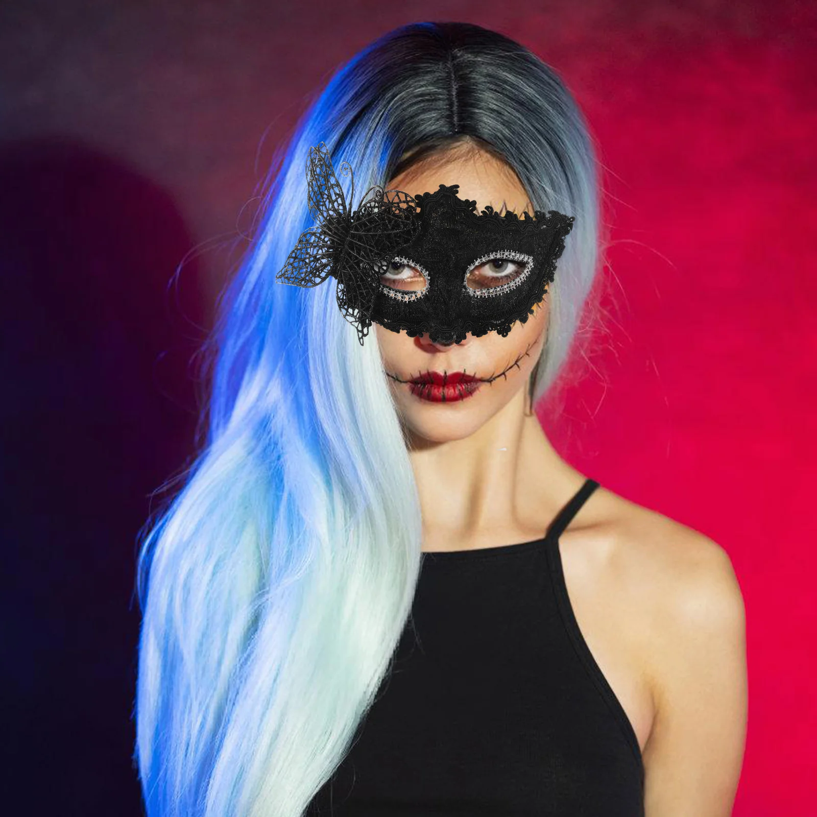

Elegant Half Face Masquerade Mask Cosplay Party Decor Prop For Halloween Carnival Venetian Costume Lightweight