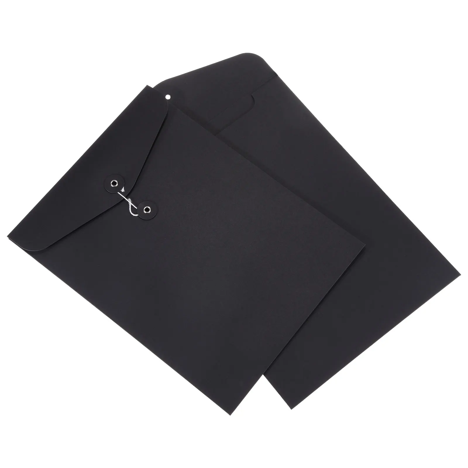 2/5/10Pcs String File Folders A4 Size Document Letter Organizer Holder Filing Envelopes Jacket for Office Brown/Black