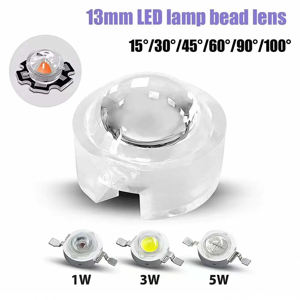 10pcs 1W 3W 5W 13mm IR LED Mini Lens 15 30 45 60 90 100 Degree Needn't Holder High Power LED Diode Convex Reflector Collimator image 4