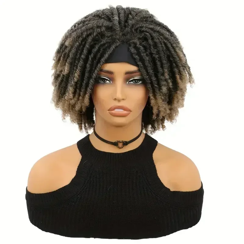 Locs afro bob trançado peruca sintética falso locs crochê torção trança peruca versátil dreadlocks estilo perucas curtas para mulher