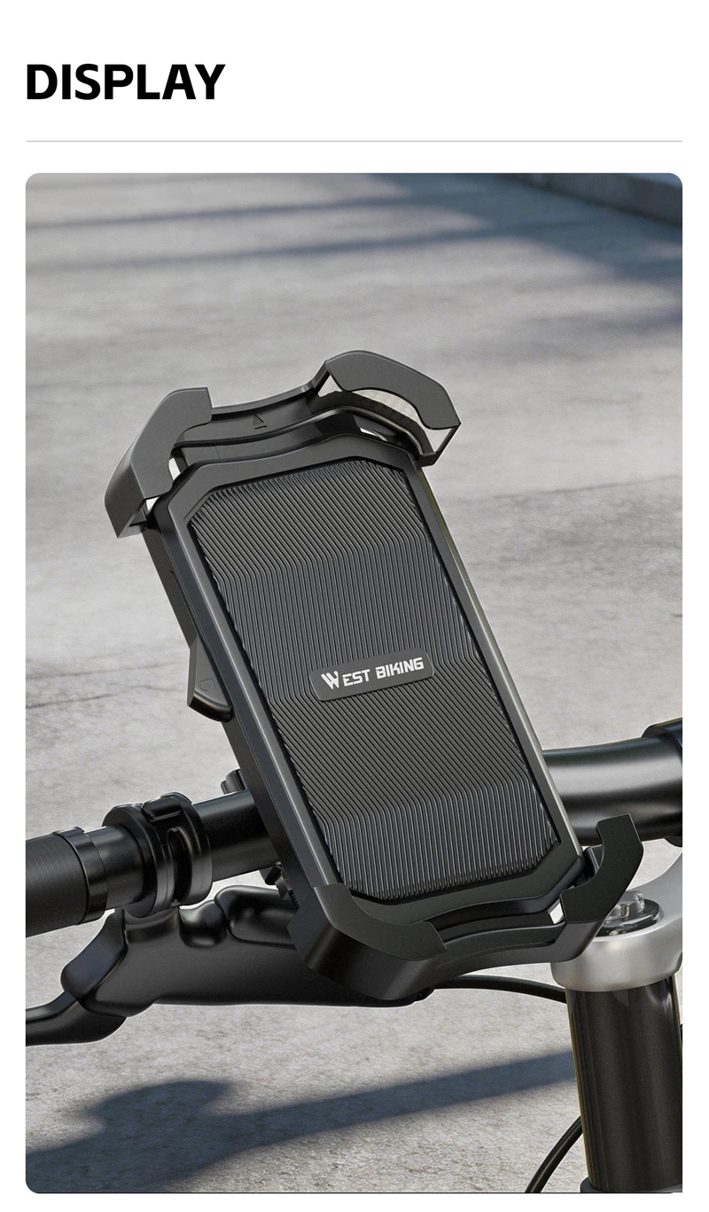 WEST BIKING Selbstverriegelnder Handyhalter für Fahrrad, Motorrad, E-Bike, universeller Anti-Rüttel-Handyhalter, Lenker-/Rückspiegelhalterung – Detail 14