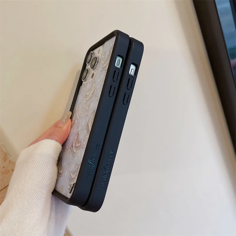 Wildflower 3D Cross Skating Shoes Phone Case for iPhone 16 15 14 13 12 17 Pro Max Plus Air 17pro cloth WF Cute Cover Funda