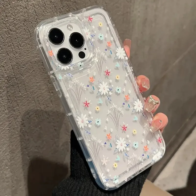 Korean Cute Flower Soft Silicone Case For Xiaomi Redmi Note 13 12 Pro Plus 5G 13 12S 11S 11 10 Redmi 12 4G 13C Transparent Cover