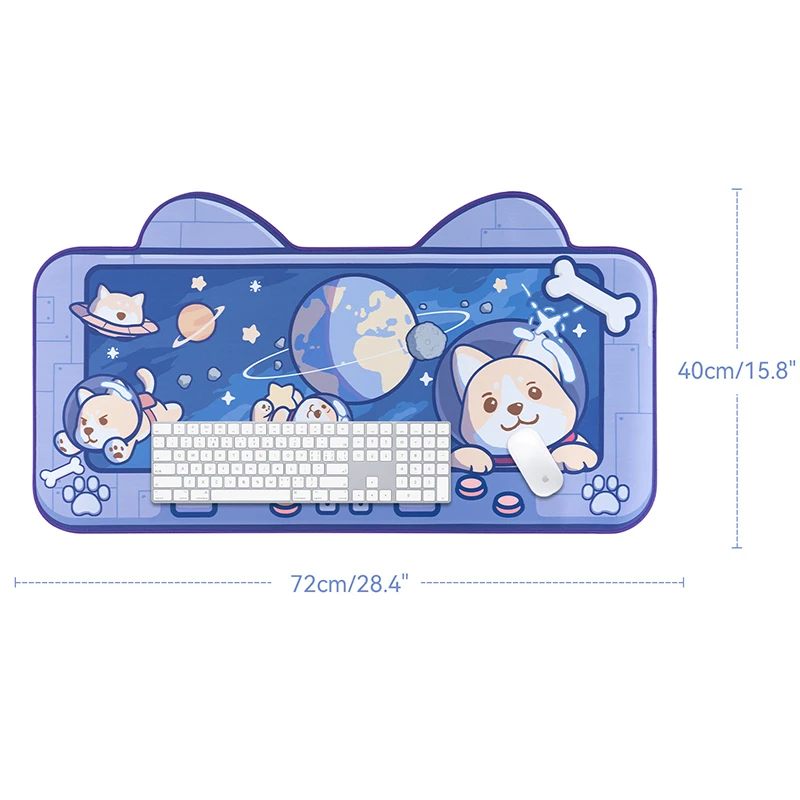 Extra Large Kawaii Gaming Mouse Pad Cute Cartoon Space Dog XXL Big Desk Mat Water Proof Nonslip Laptop Desk Accessories