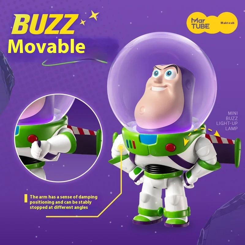 Buzz Lightyear bulle tête Led jouet à la mode lumière Toy Story Disney Figurine à collectionner boîte aveugle jouets périphériques cadeaux pour enfants
