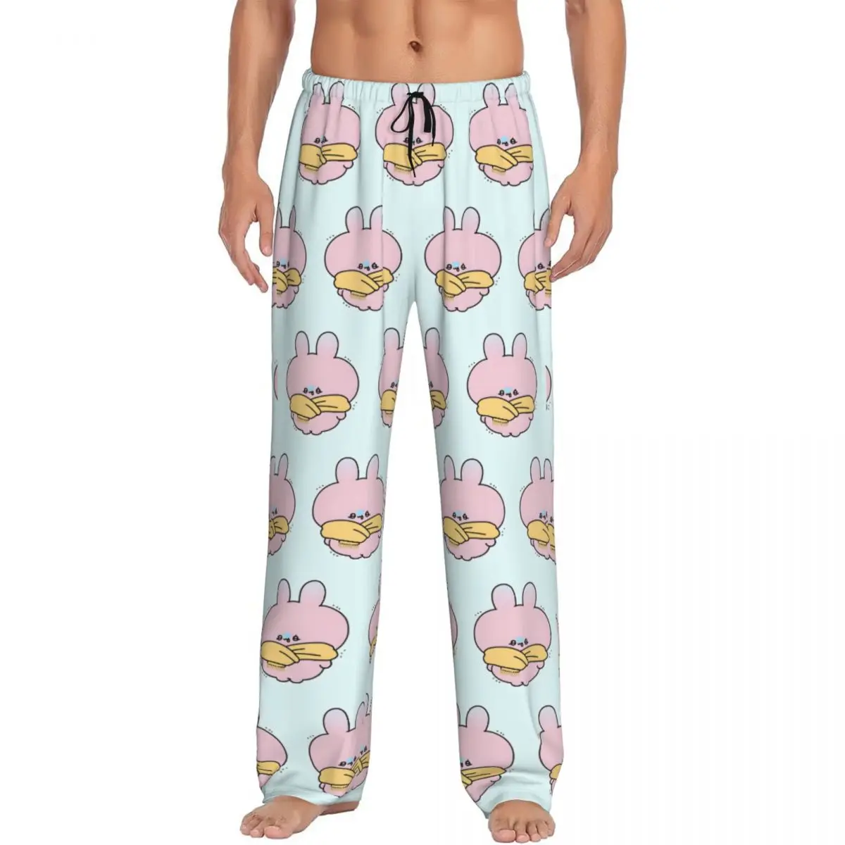 

Пользовательские пижамные штаны Asamimichan, одежда для сна, мужские эластичные пояса, талисман, штаны для сна с карманами