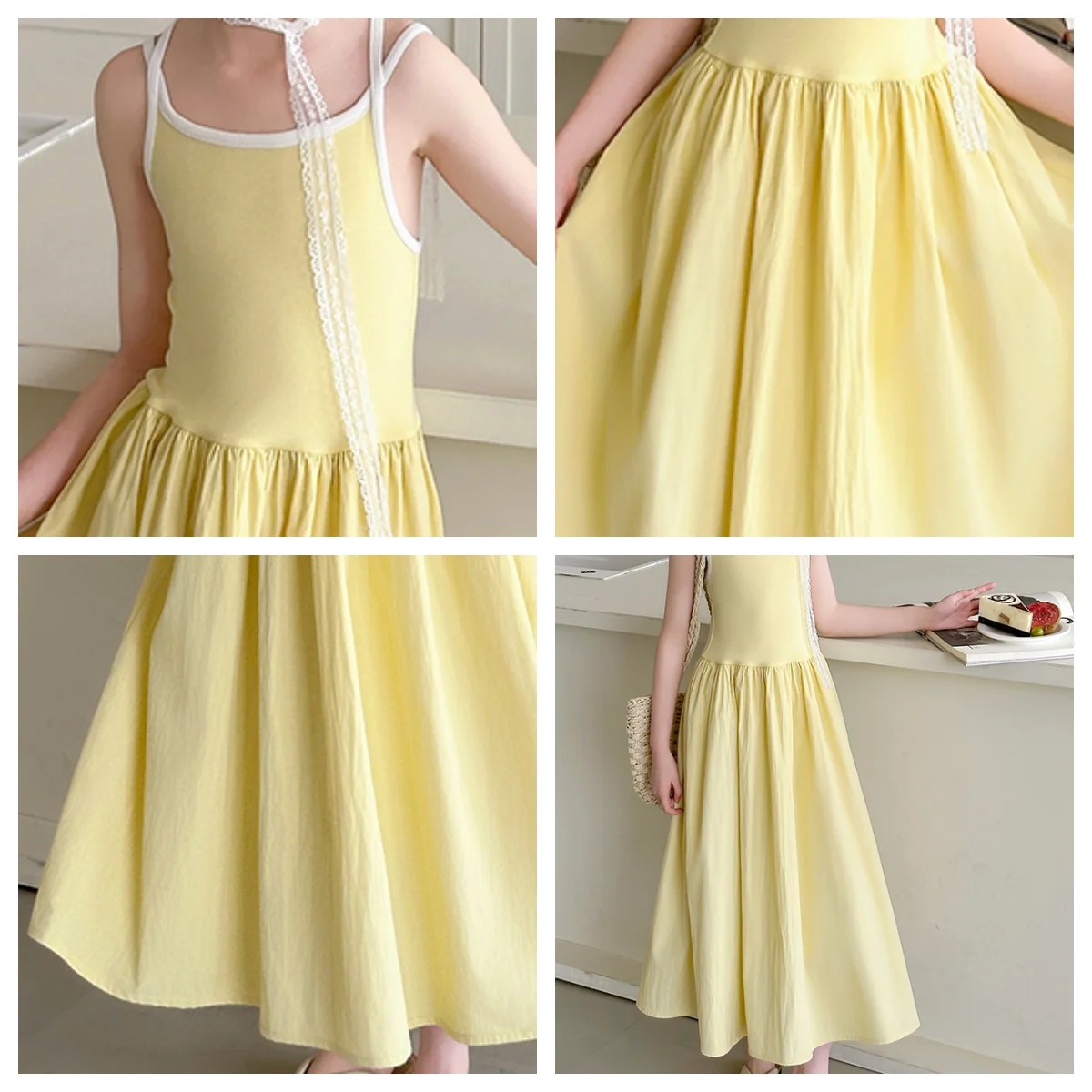 Baby Girls Dresses Baby Spaghetti Dress Toddler Summer Vocation Dress Kids Beach Dresses Child A-Line Slip Sundress Size 4-14Y