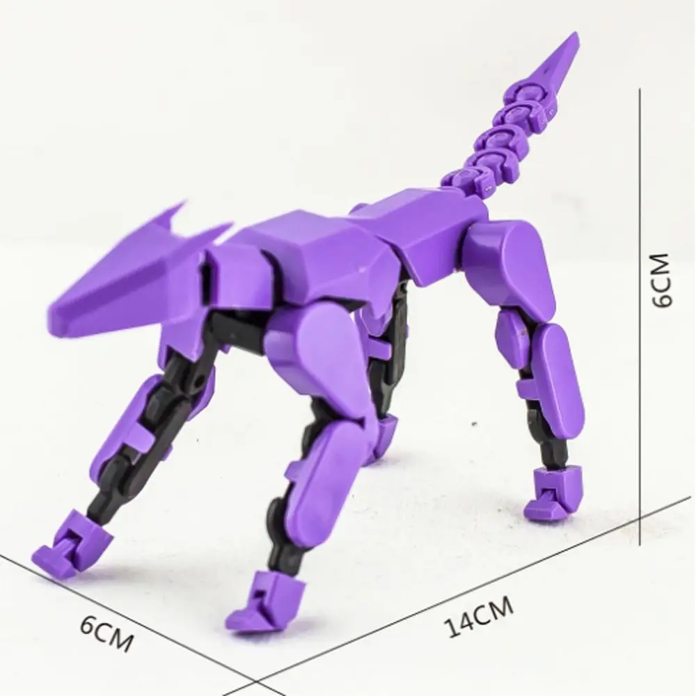 3D Printed Movable Dog Figures Mannequin DIY Assembly Lucky Character Robot Action Figure Shapeshift Multi-Jointed Dog For Kids