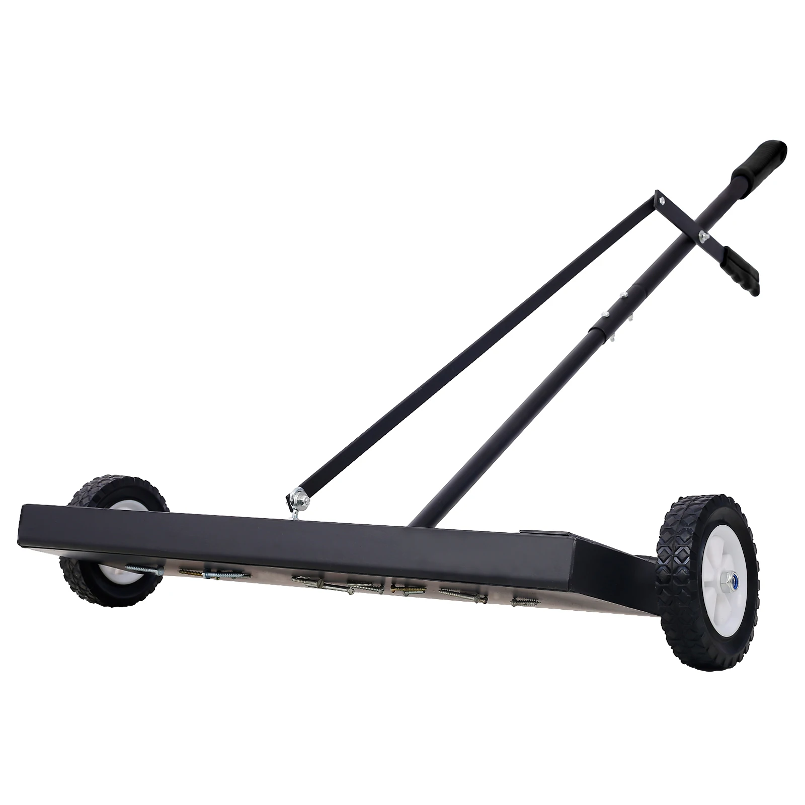 24'' Rolling Magnetic Pick-Up Sweeper With Quick Release Push-Type Magnetic Sweeper With 100LBS Capacity For Nails Screws Needle