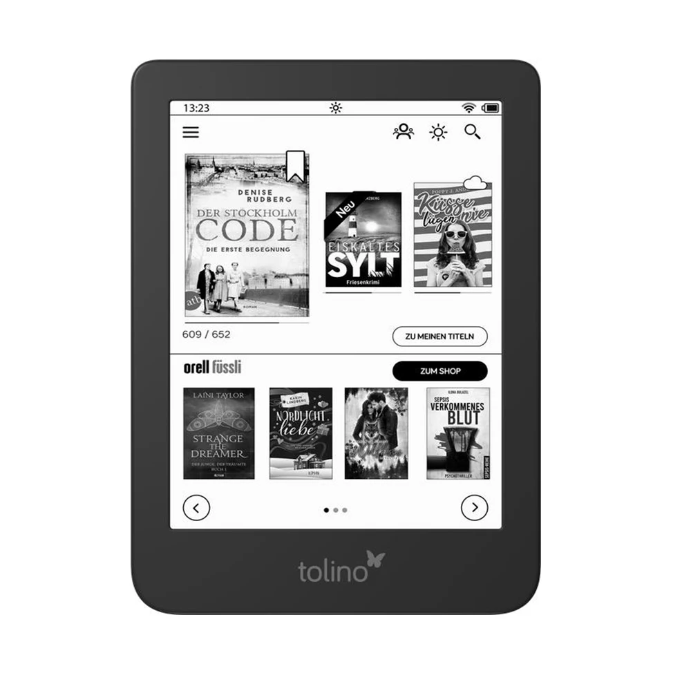 

Электронная книга Tolino Shine 4 T203 6 дюймов, 300PPI, экран E-Ink, 1072x1448, 16 ГБ, Wi-Fi, двухцветная подсветка