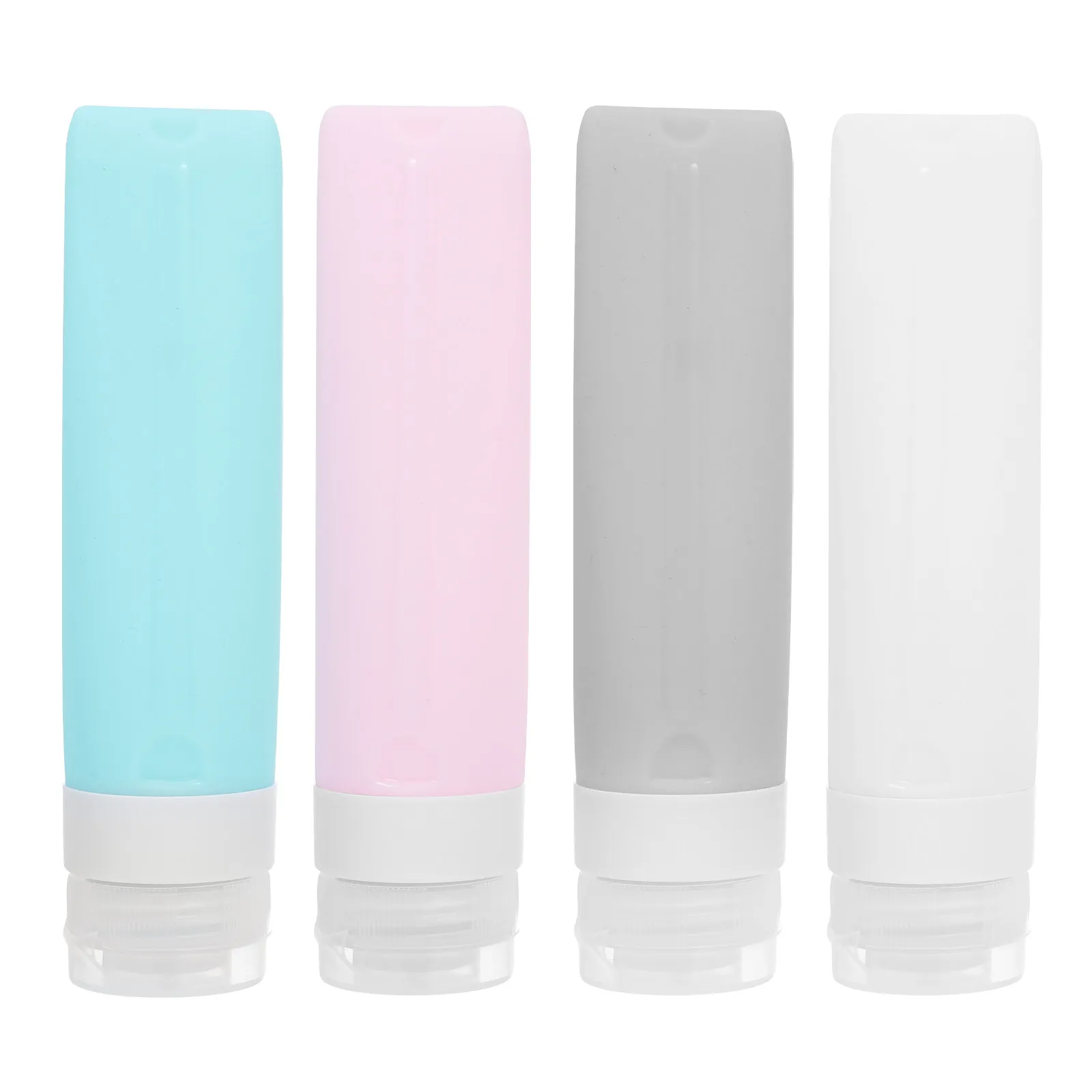 

4Pcs Premium Silicone Travel Bottles Leak Proof Reusable Lotion Dispenser for Toiletries Shampoo Body Wash Liquid Sub Bottle