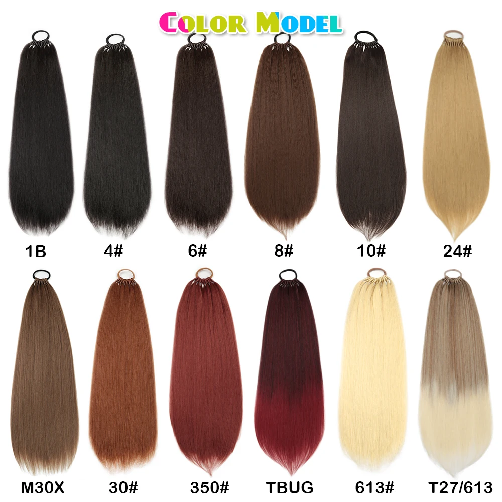 Synthetic Straight Ponytail On Elastic Band Natural Hairpiece False Hair Heat Resistant Long Ponytail Hair Extensions For Women