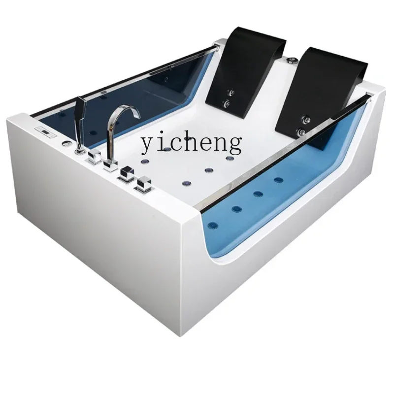W31-Jacui Thermostat Heated Adult Smart Surfing Glass Transparent Bathtub