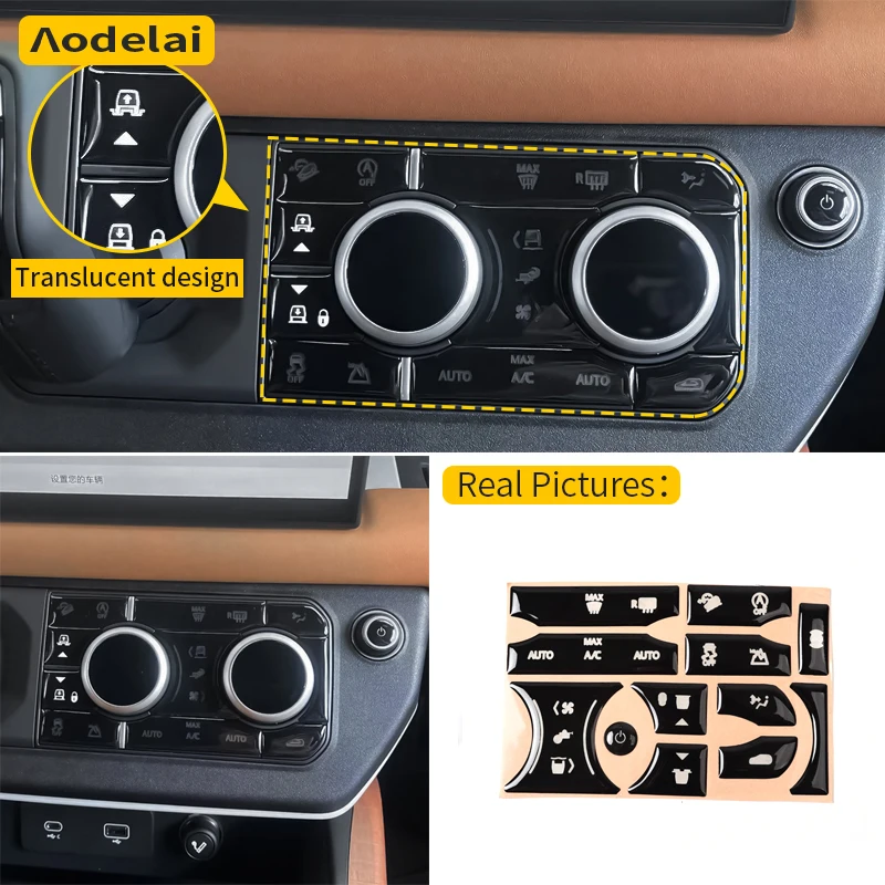 For 2020-2025 Land Rover Defender 90 110 Car air conditioning switch Sunroof switch Rear air conditioning button sticker