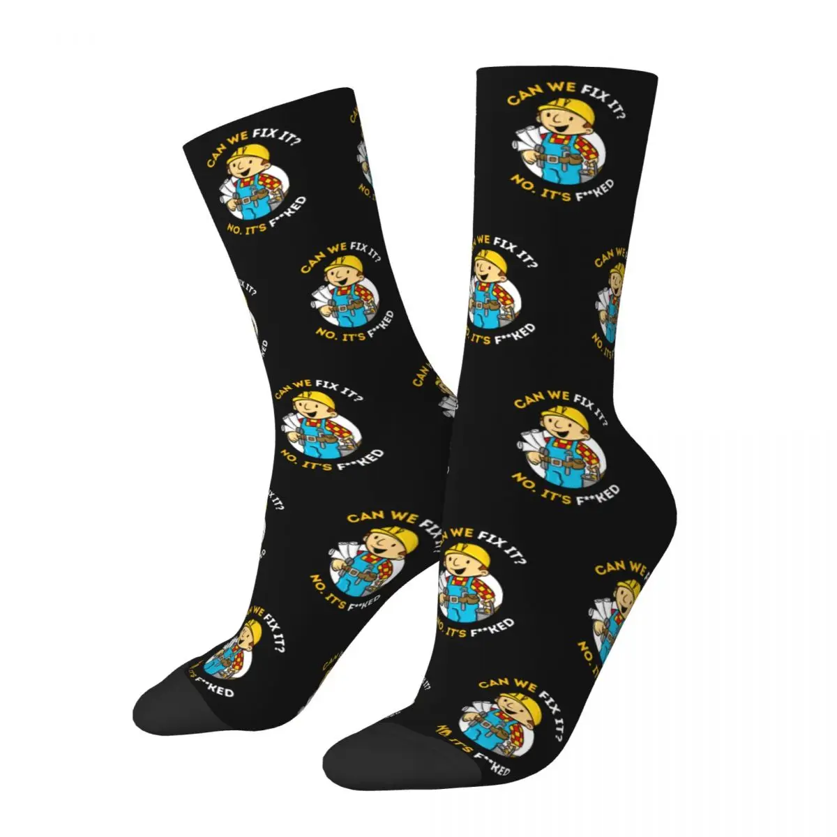 Bob The Builder Socks Men's Women's Can We Fix It Repair Man Socks Harajuku Spring Summer Autumn Winter Middle Tube Socks Gifts