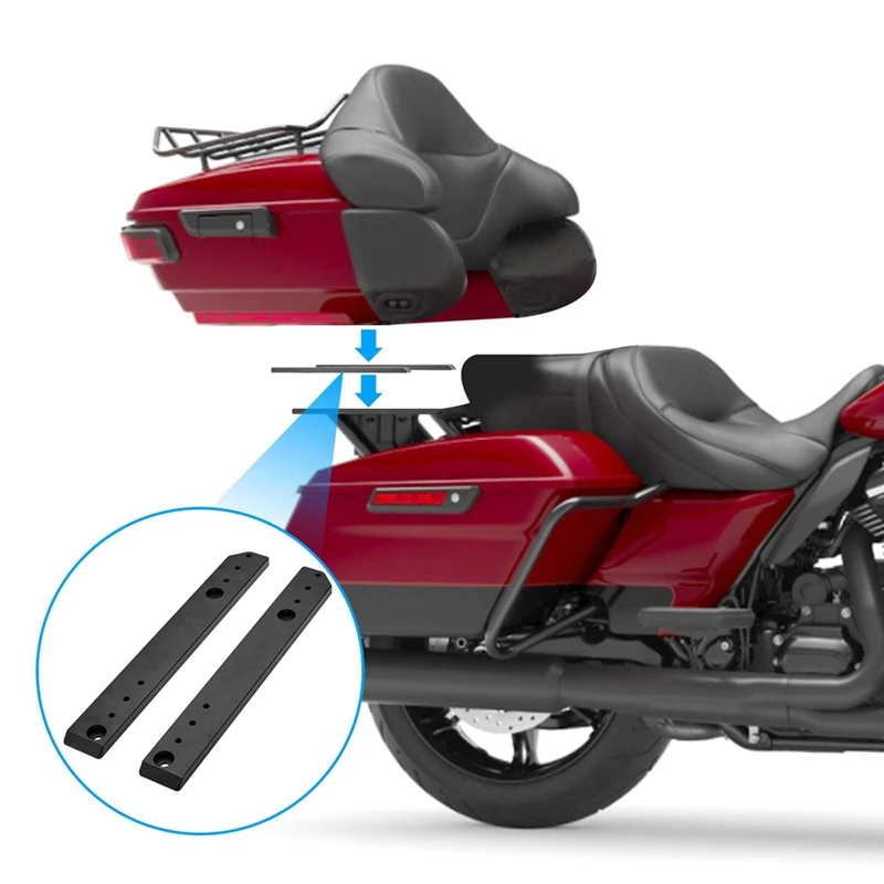 Adjustable 1-3Inch Tour-Pak Relocator Kit Mount Extend Plate Trunk Rack For  Road King Street Glide 2014-2024