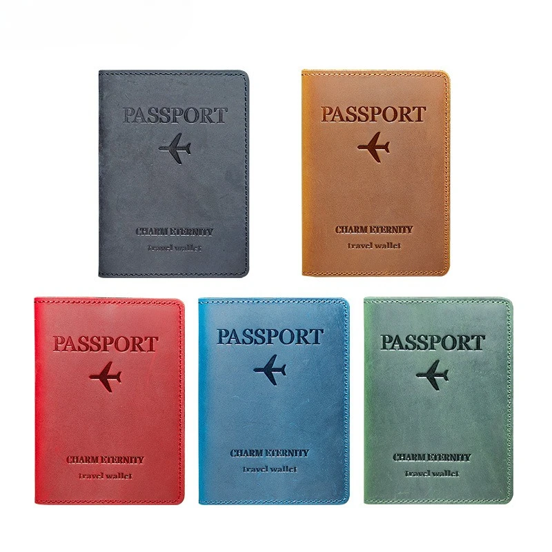 Women Men Universal Passport Holder RFID Blocking Travel Case Pouch Slim  Genuine Leather Passport Cover Travel Wallet