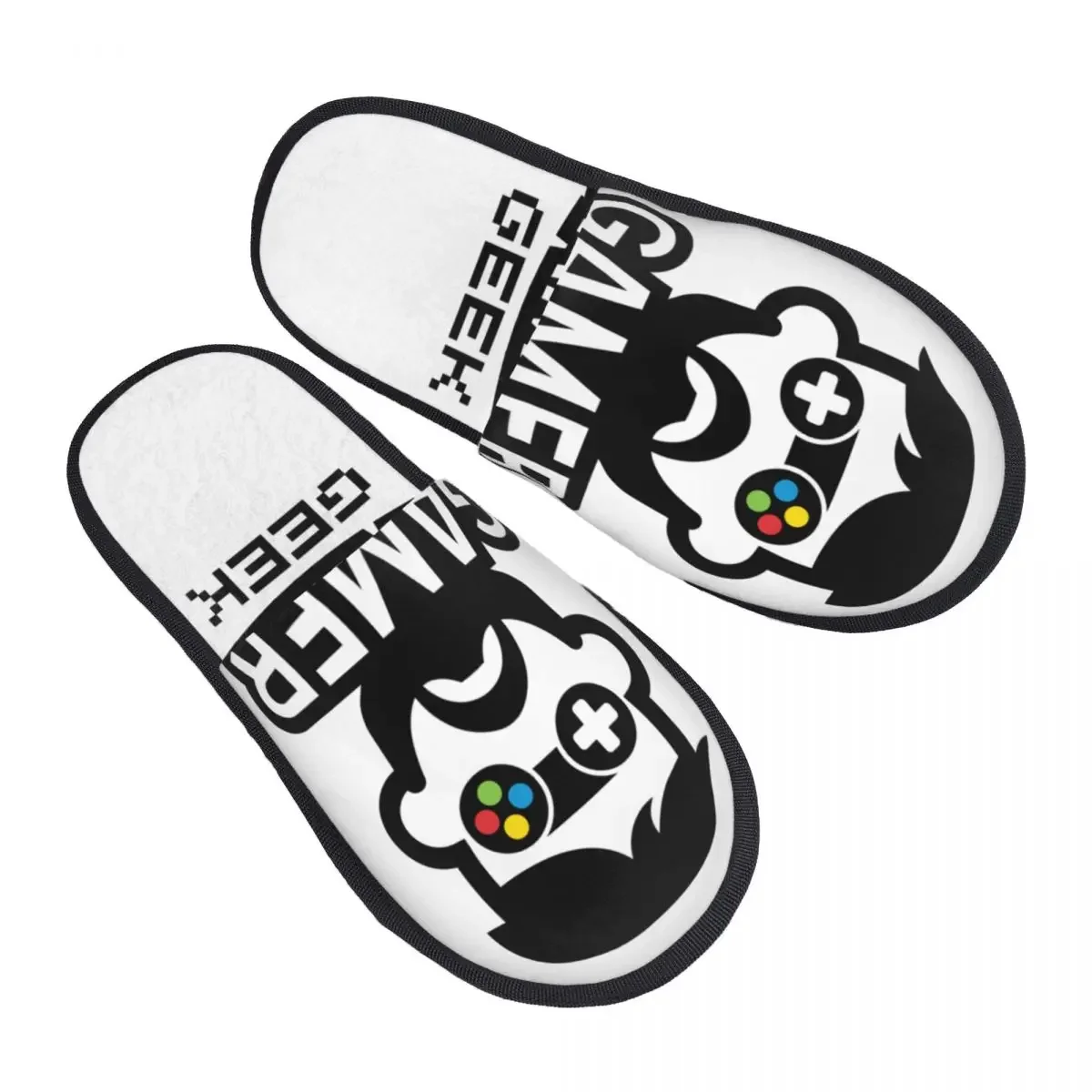 Men Women Plush Indoor Slippers Gamer Controller Warm Soft Shoes Home Footwear Autumn Winter 2023