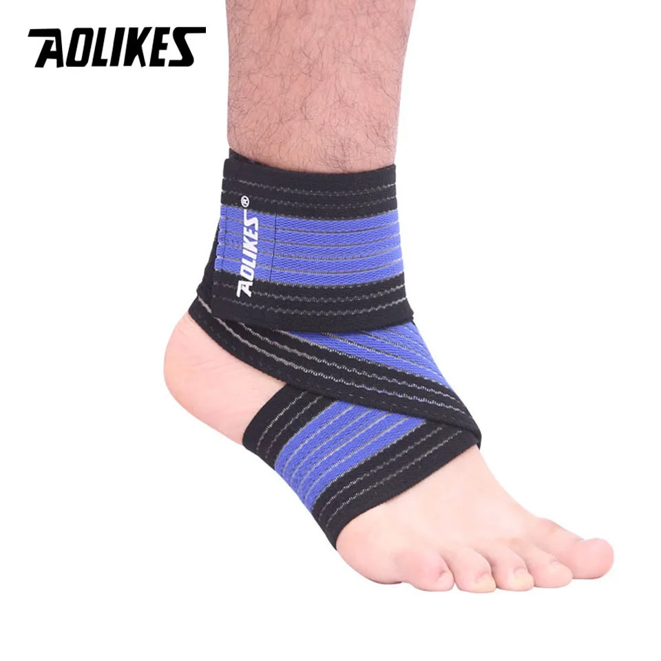 AOLIKES 1PCS Professional Sports Strain Wraps Bandages Elastic Ankle Support Pad Protection Ankle Bandage Guard Gym Protection