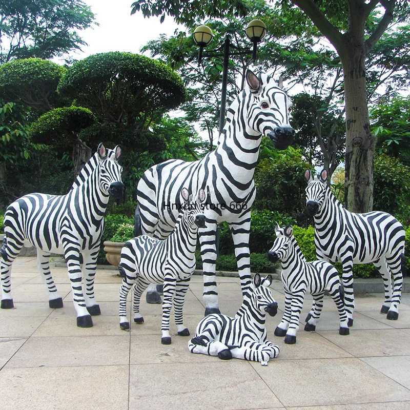 Fiberglass animal simulation zebra ornament garden landscape sculpture