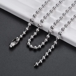 Silvery Round Ball Chain Stainless Steel Accessories for DIY Necklace Bracelet Dog tags Waterproof No Fading Connectors